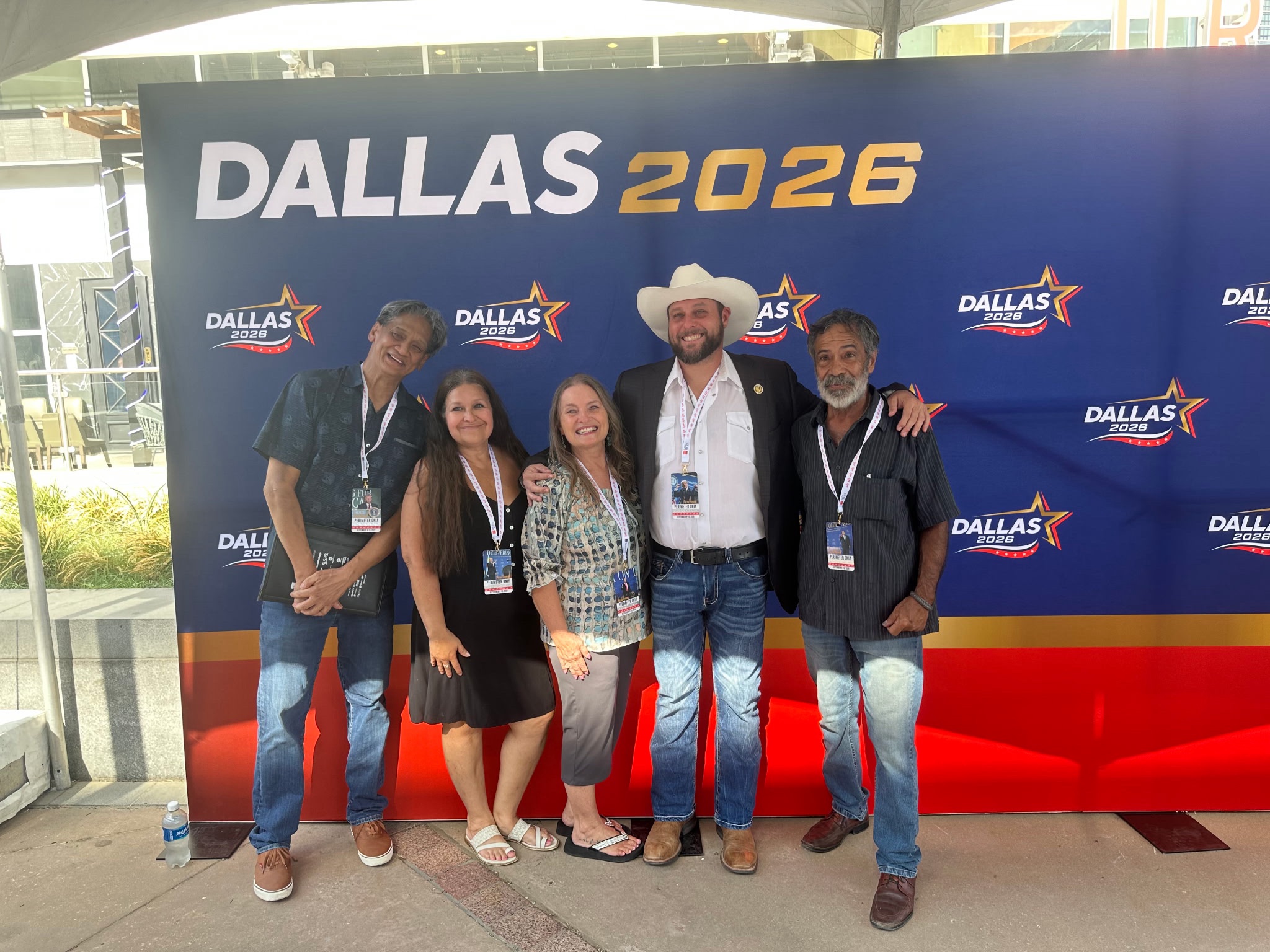 Joshua Lawrence with supporters at Dallas 2026
